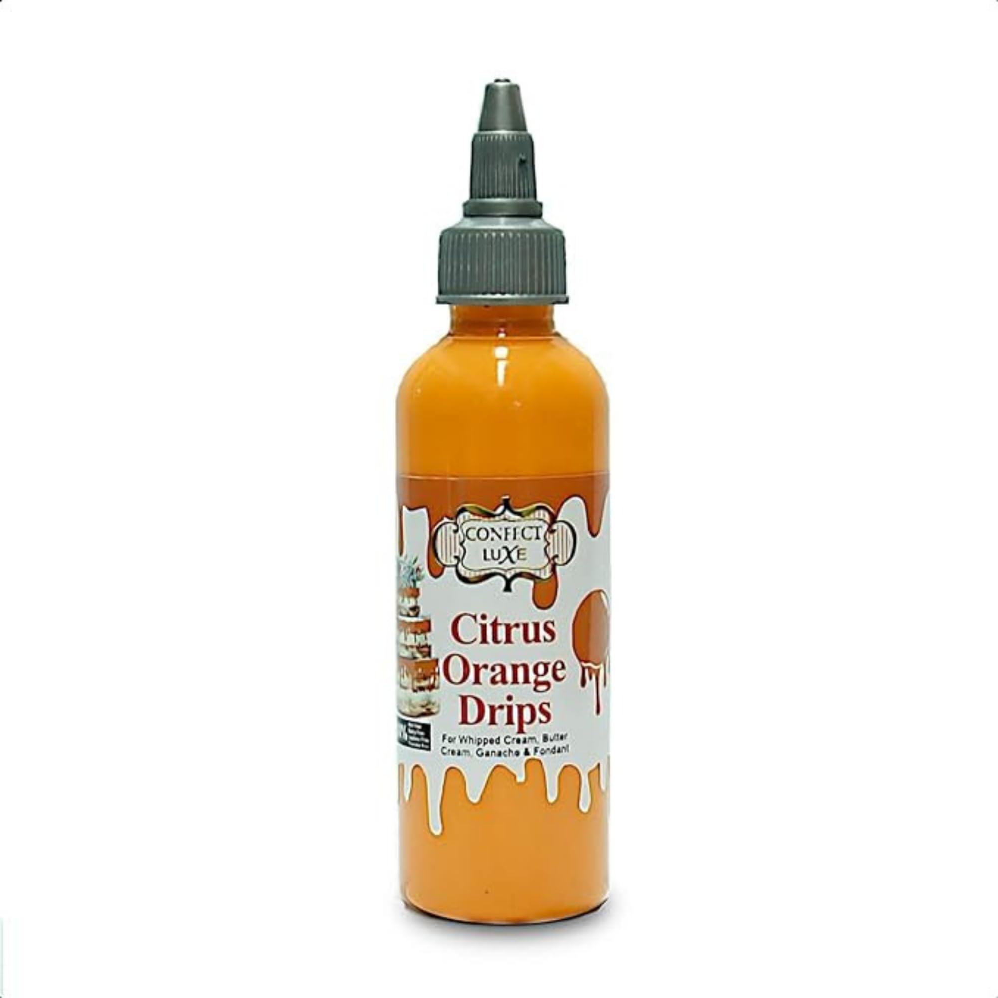 Confect Edible Drip | Pumpkin Orange Chocolate Drip – Halloween Drip Frosting for Cakes, Cupcakes, Donuts & Desserts – Easy-Squeeze Decorating Bottle