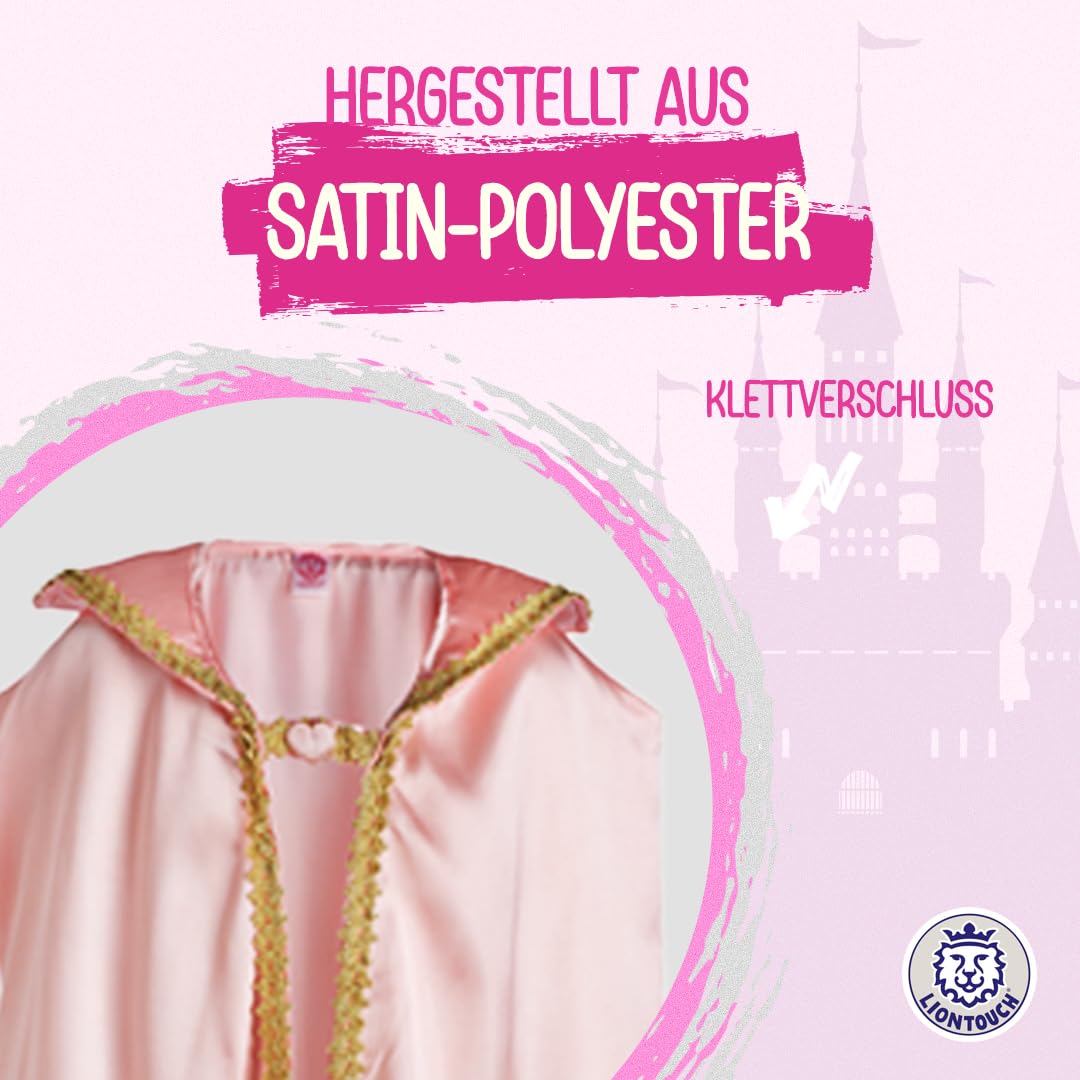 Liontouch 25102 Queen Cape, Queen Rosa / Umhang Elfenprinzessin | Königlicher Umhang für Prinzessinnen, Märchen-Abenteuer, Rollenspiele und Kostümspaß