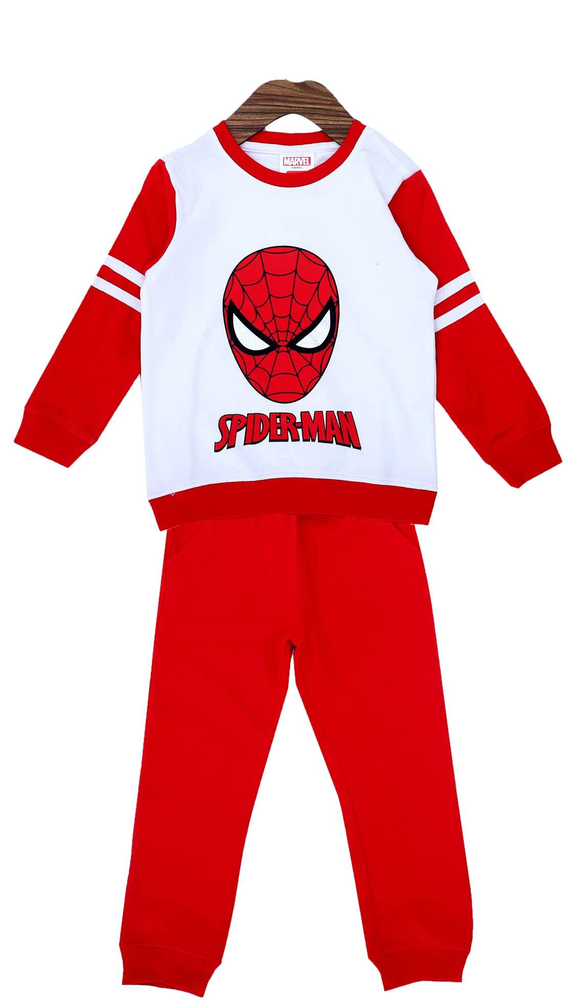 ICABLE Marvel Baby Boys Pure Cotton Full Sleeves SpiderMan Printed TShirt and Bottom Set