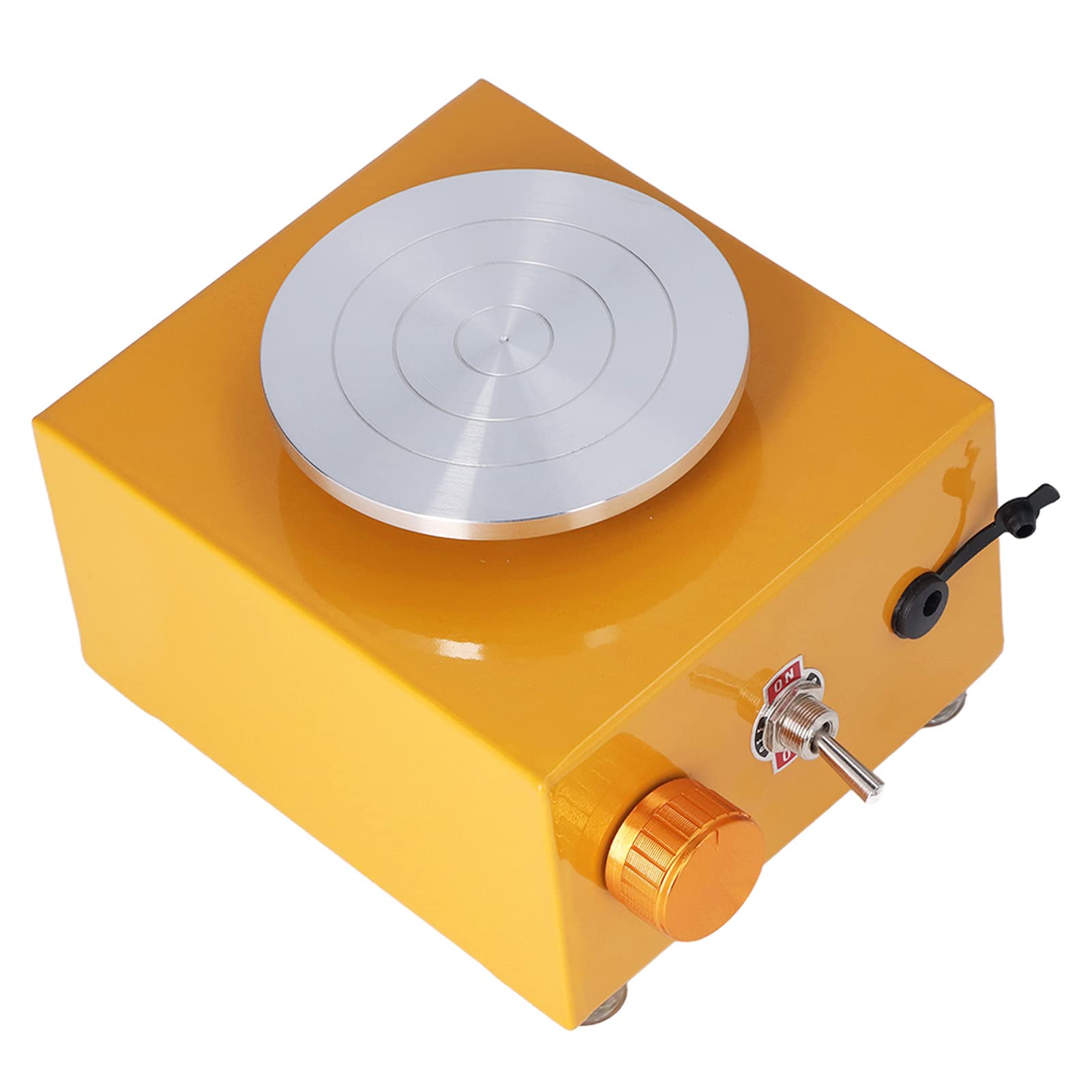 Mini-Töpferscheibe, 2000 U/min, Geschwindigkeit Einstellbar, für Kinder, Gelb, Kleine Schule, Töpferscheibe, 100 Bis 240 V, Elektrische Kleine Töpferscheibe mit Rostfreiem(#1)