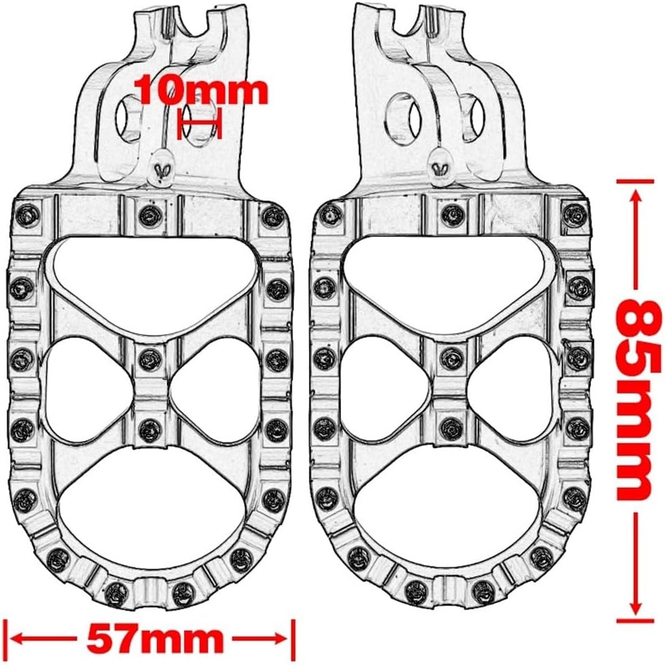 Motorcycle Aluminum Floor Boards Pedal KX 250 450 250F 450F 250X 450X KLX 450R KXF250 KXF450 bike Accessories(Red)