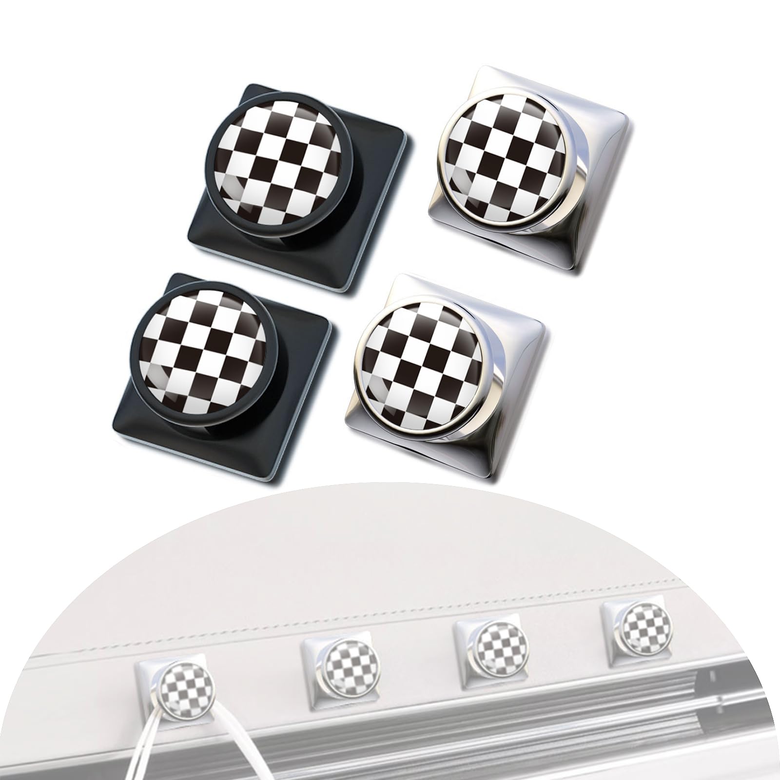 Acespeed 4PCS Car Seat Headrest Hook, Zinc Alloy Car Hooks, Auto Interior Hook Hangers Storage Organizer Interior Accessories for Coats Umbrellas Grocery Bags Handbag