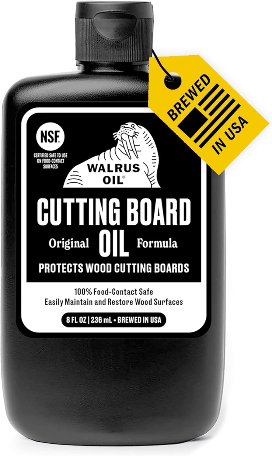Product image of WALRUS OIL - Cutting Board Oil and Wood Butcher Block Oil, 8 oz Bottle, FDA Food-Contact Safe