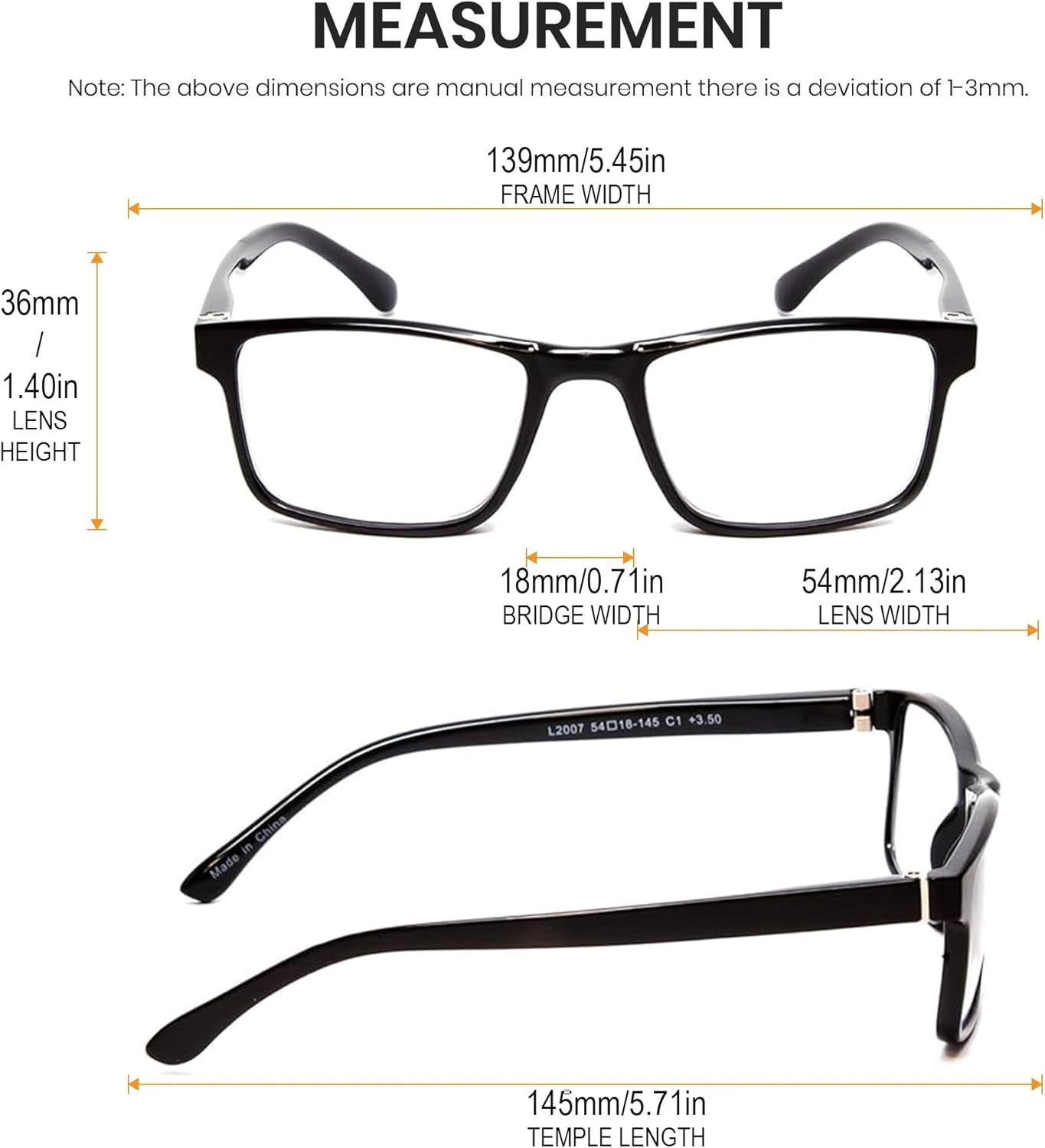 Calabria L2007 Designer Rectangular Reading Glasses Men Women Single Power Readers Stylish Trendy Durable Modern Eyeglasses - Image 2