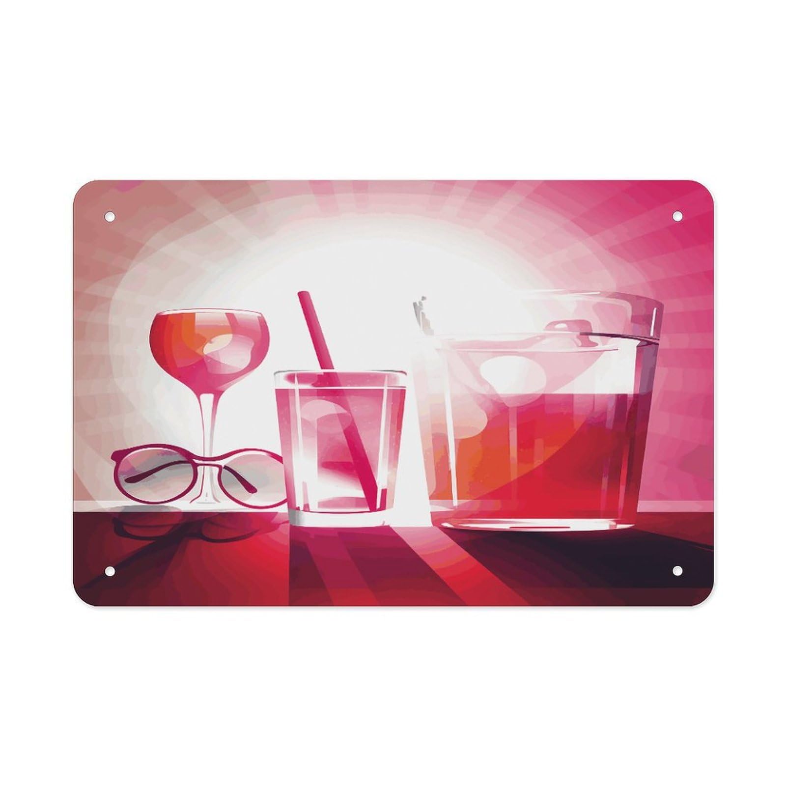 Fodpand Style Drink Pattern Wall Art Metal Signs Tin Sign