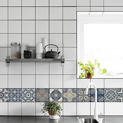 Miniatura 3 de Adhesivo grueso para azulejos de despegar y pegar, pegar en azulejos de pared para cocina, azulejos de pared, papel tapiz para baño, vinilo