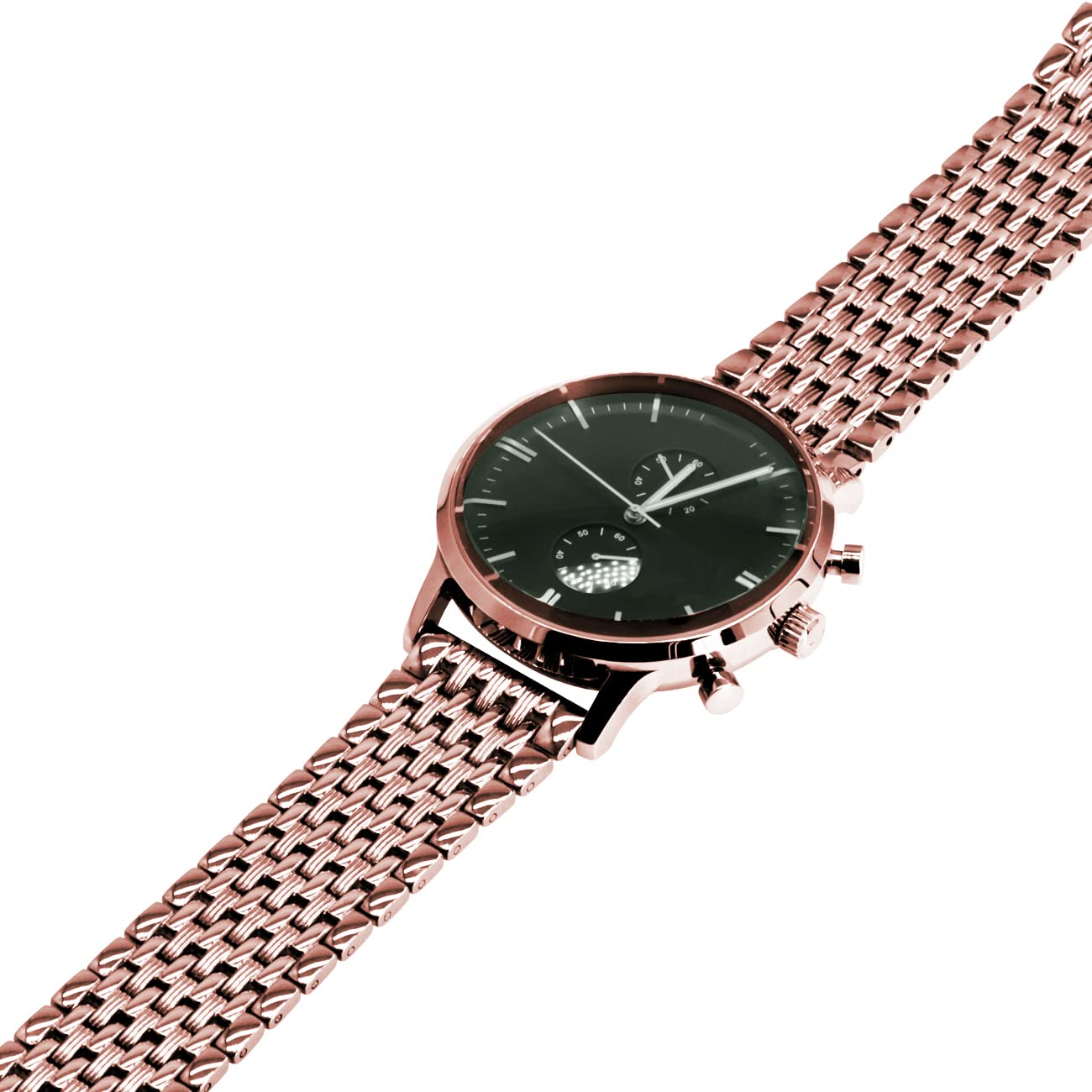 Cinturino per orologio da polso in metallo a due tonalità, 18 mm, oro rosa e argento, con incisioni affusolate, cinturino in acciaio inox, per uomo e donna