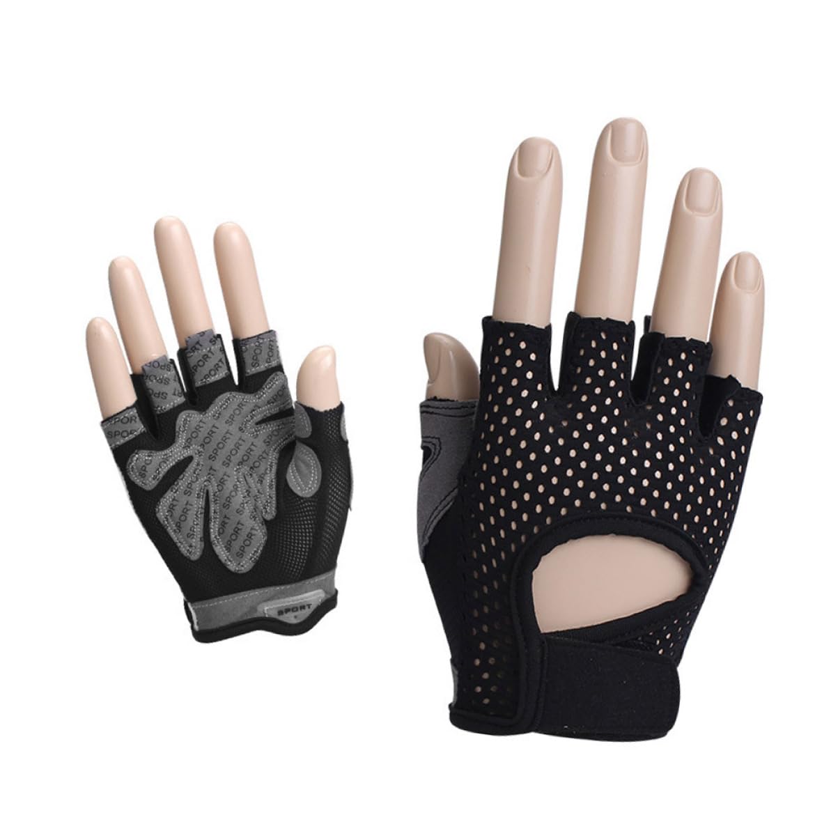 Sosoport 3 Pezzi Guanti Da Fitness Da Donna Con Design A Mezze Dita Guanti Da Allenamento Con Pesi Guanti Sportivi Per Allenamento - Palmo Nero L