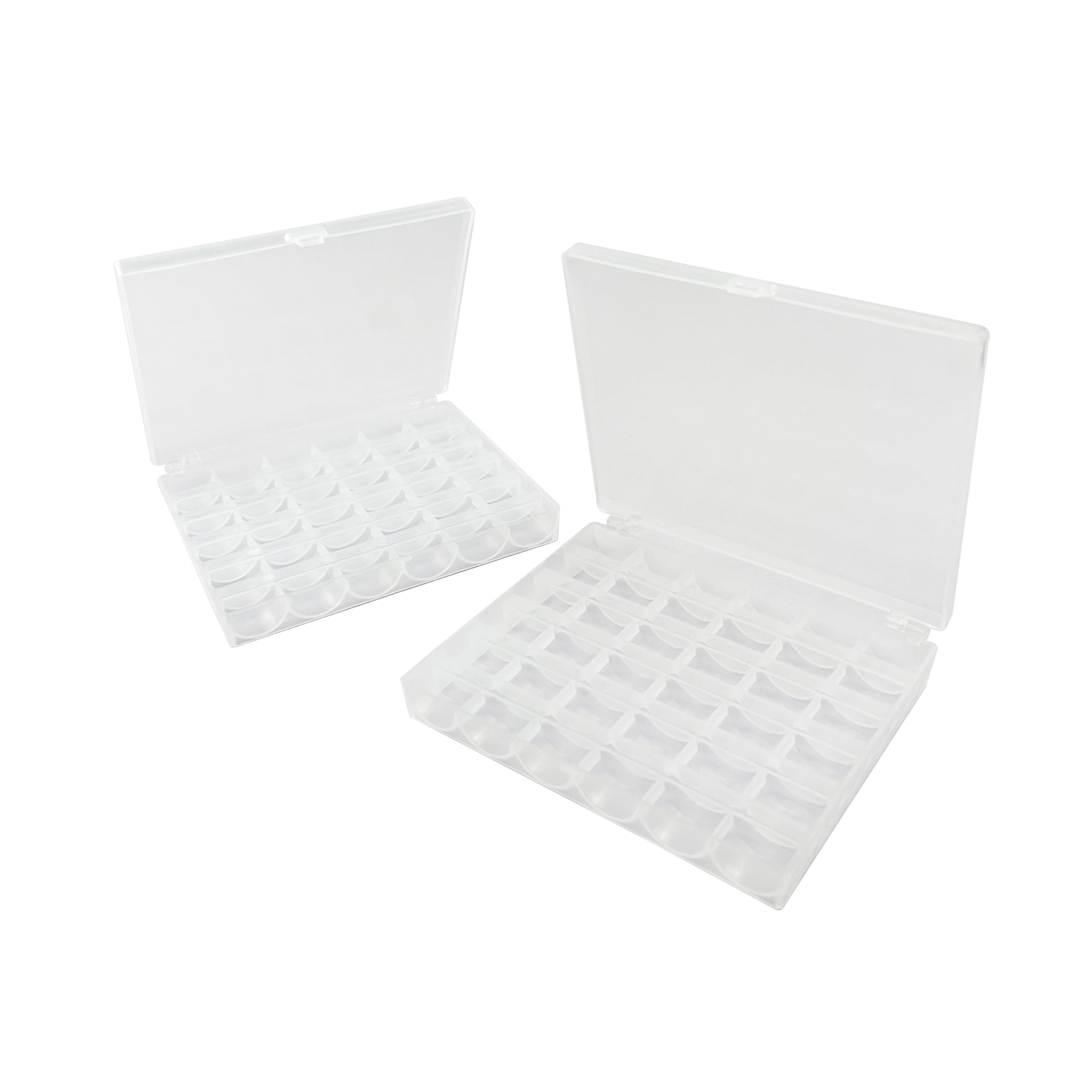 Sewing Machine Bobbins Box, 2Pack 36 Slots Empty Bobbins Spools Box, Sewing Craft Plastic Case Storage Box for Sewing Machine.
