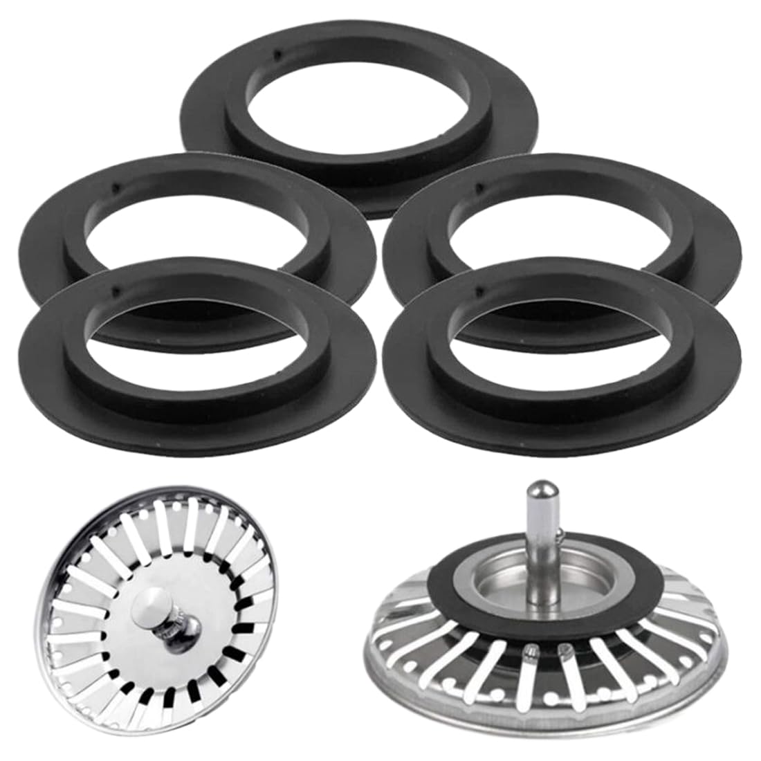 Set Di 5 Guarnizioni Universali Per Lavandino - Diametro 32/54 Mm, Per Tappo Scarico E Filtro