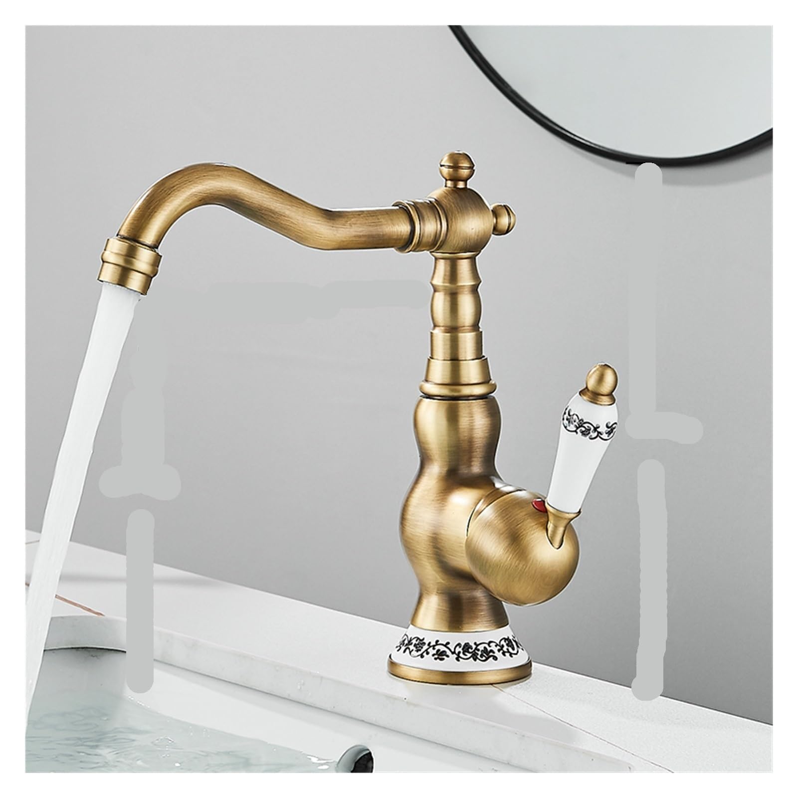 Mitigeur de cuisine en laiton antique avec cartouche céramique durable