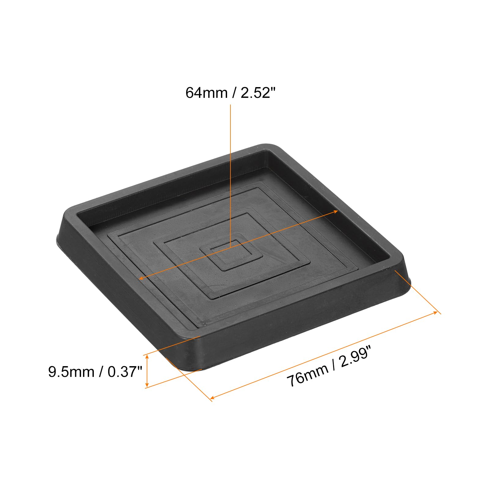 uxcell Chair Leg Floor Protectors, 12Pcs 2.5", Rubber Square Non-Slip Furniture Pads - Image 2