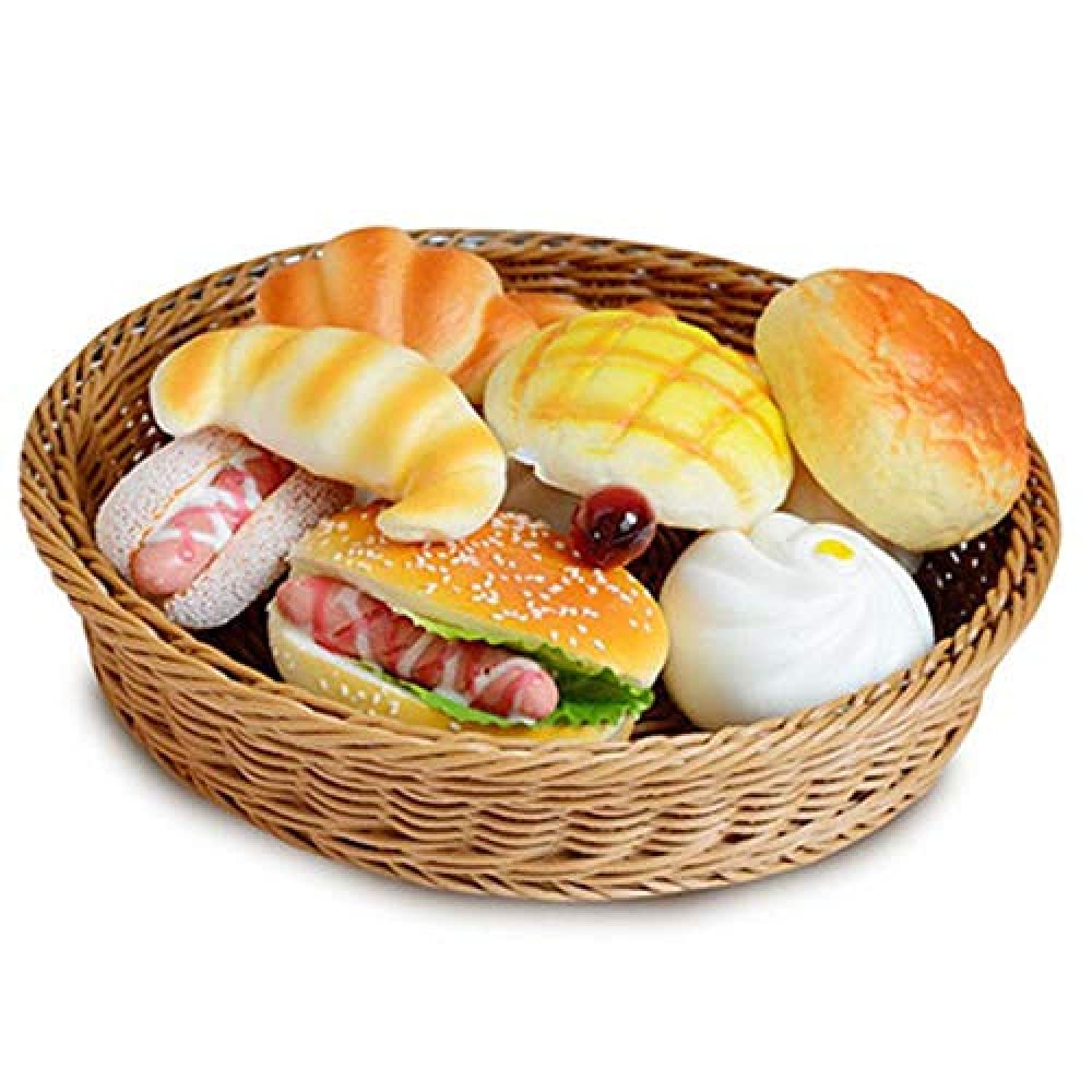 1 cesta de mimbre para pan de frutas, forma ovalada, cesta de almacenamiento tejida, cesta de almacenamiento ovalada para frutas, verduras, pan, galletas, caramelos