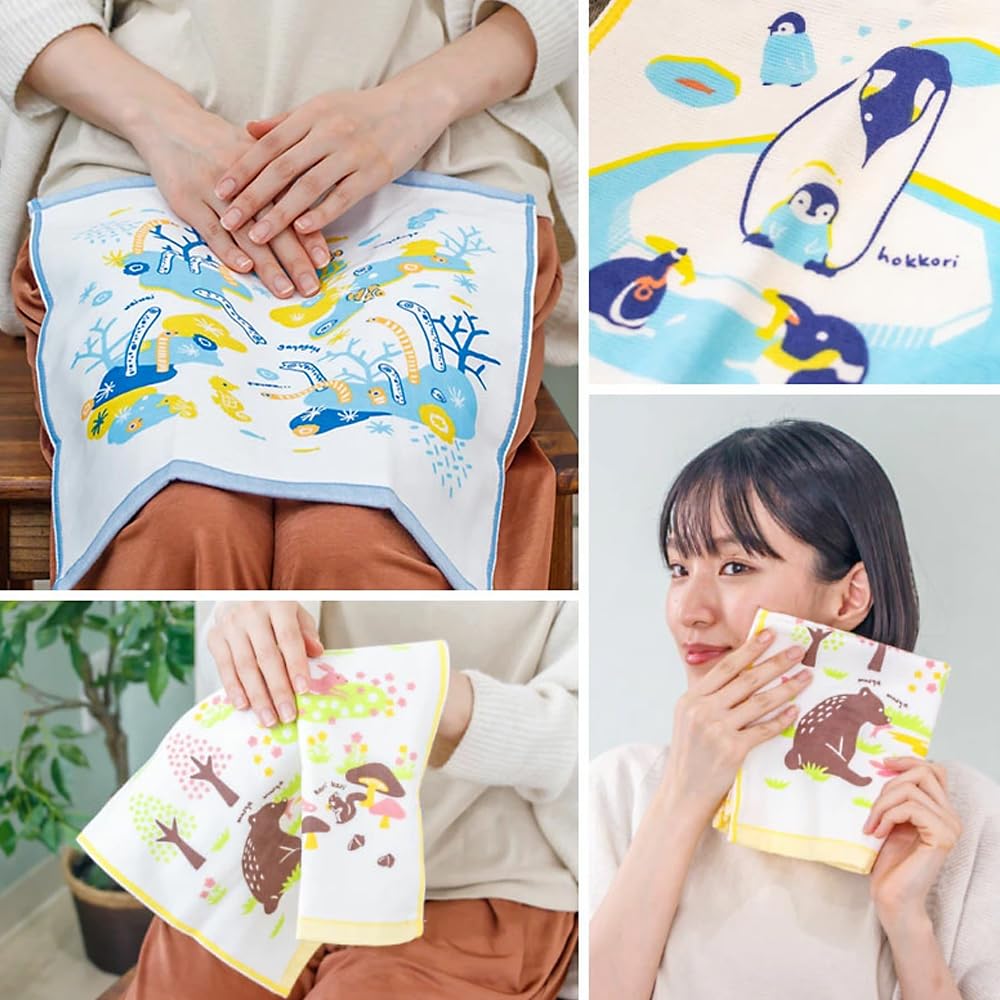 Amazon.co.jp: [どうぶつ柄] タオルハンカチ 大きめ 子供用 かわいい