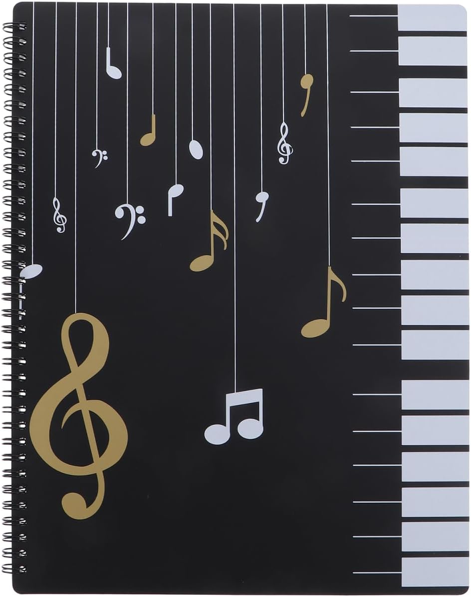 EXCEART Waterproof Sheet Music Folder 12.40X9.05In Music Document Organizer with Clear Splint and Loose Leaf Rings for Piano Band and Choir Sheet Protection