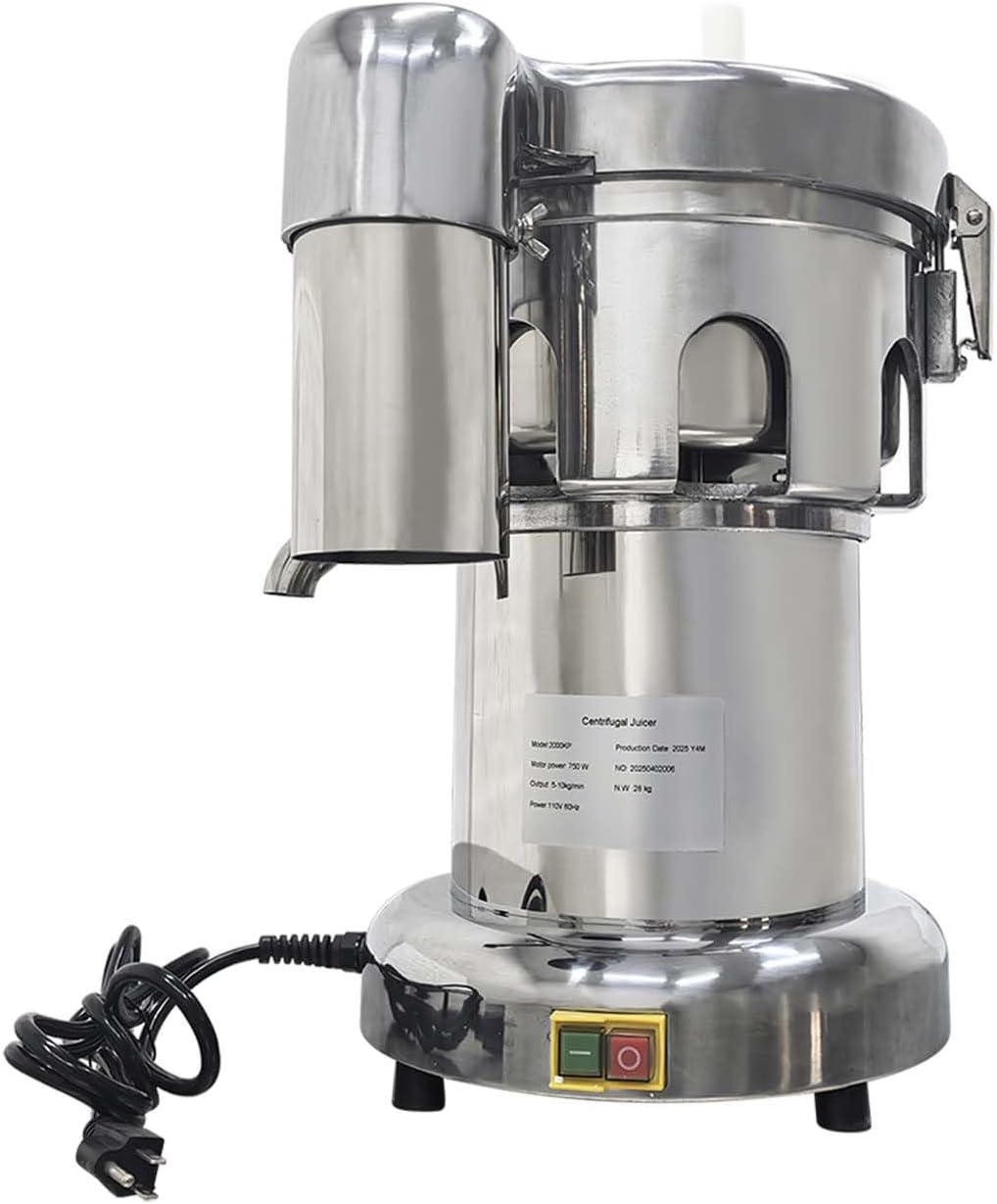 Commercial Juicer Machines Vegetable and Fruit, Auto Juice & Residue Separated, Heavy Duty Juice Press with Push Rod, Stainless Steel Fruit Juicer, 661.4-1322.8 lbs/Hr Capacity