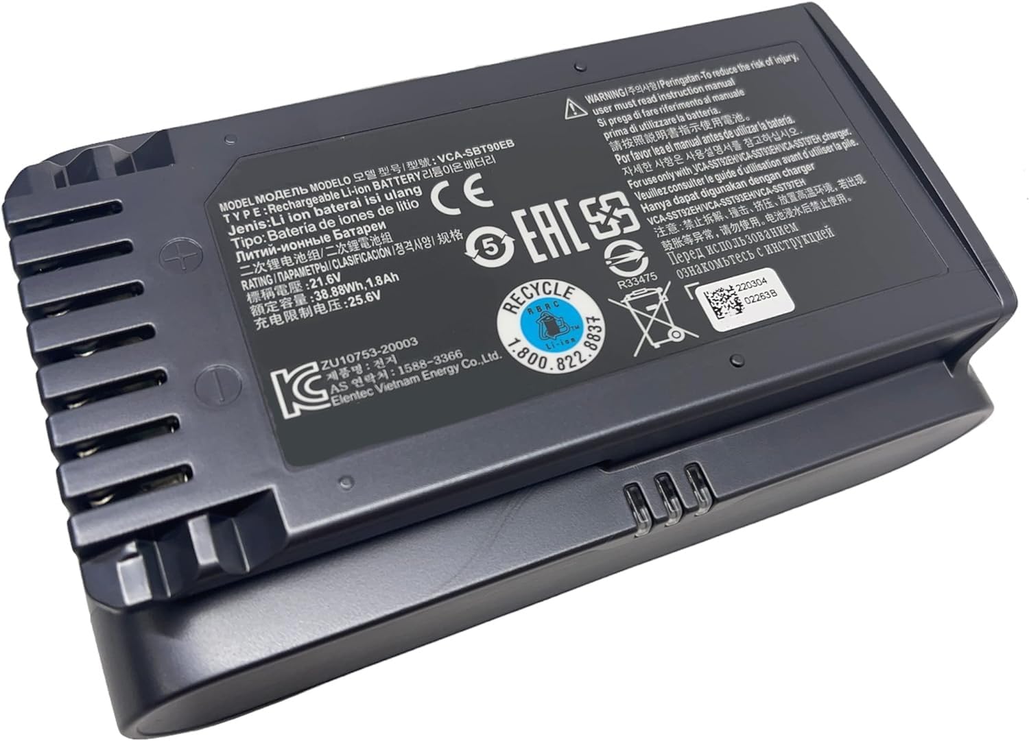 Goodsby Replacement Rechargeable Li-ion Battery VCA-SBT90EB 21.6V 38.88Wh for Samsung Jet 60 Fit Jet 60 Flex Jet 70 Jet75 Pet Cordless Stick Vacuum Cleaner