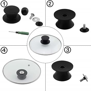 Set of 2 pot lid handles pan lid pot lid handle pot lid knob pot lid handle replacement handle for pot lid universal pot lid lid handle for glass lid replacement parts handle protection