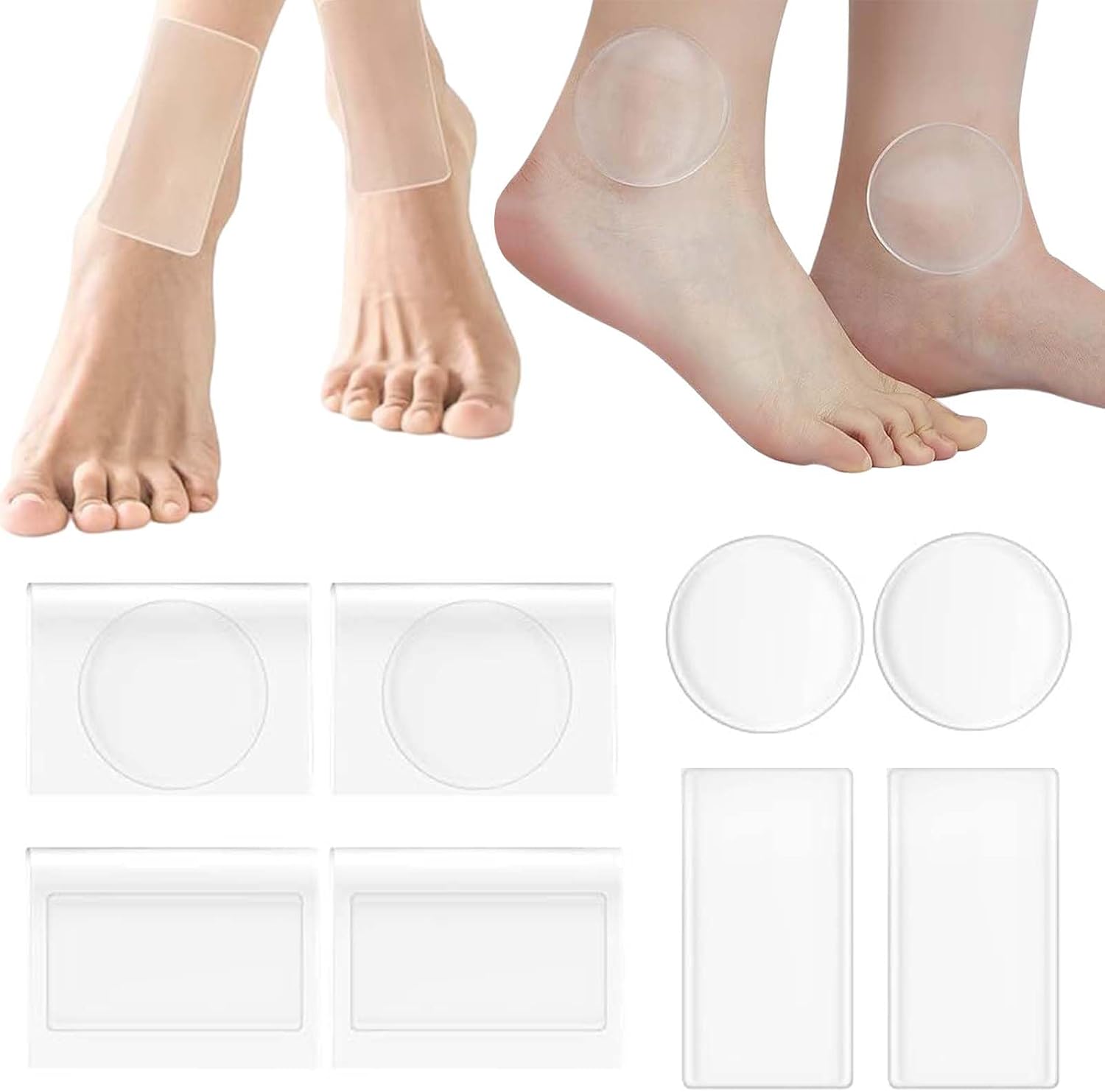 Hockey Ankle Gel Pads Silicone Skate Friction Relief 4 Pcs | Ankle Gel Pads for Ice Skating, 4 Pcs, Silicone Friction Relief Cushion for Skate Boots, Prevent Blisters & Pain