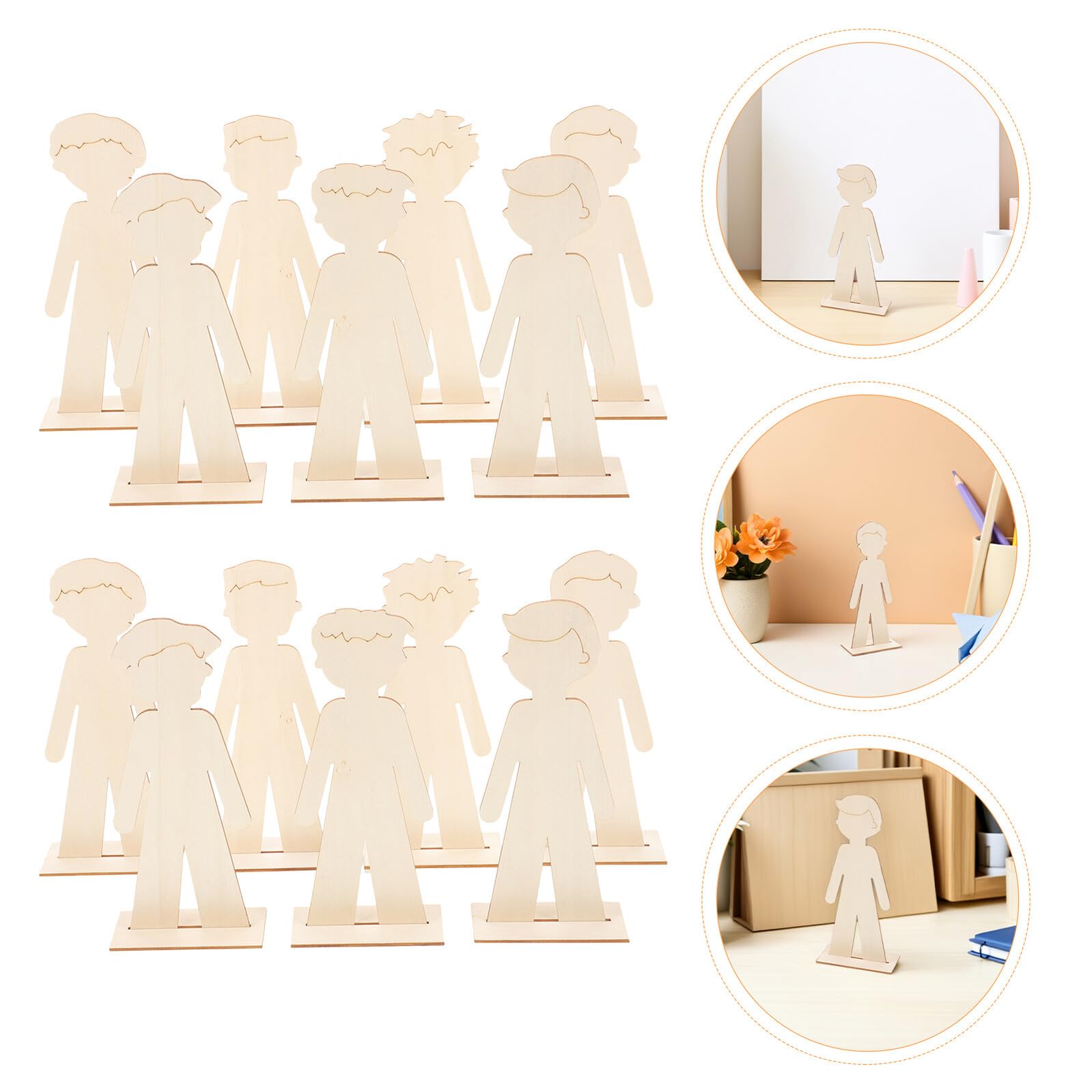 HOMSFOU 40 Unidades Figuras de Madera sin Terminar Recortes de Madera Forma para Manualidades para Pintar Decoración DIY para Fiestas y Suministros Escolares
