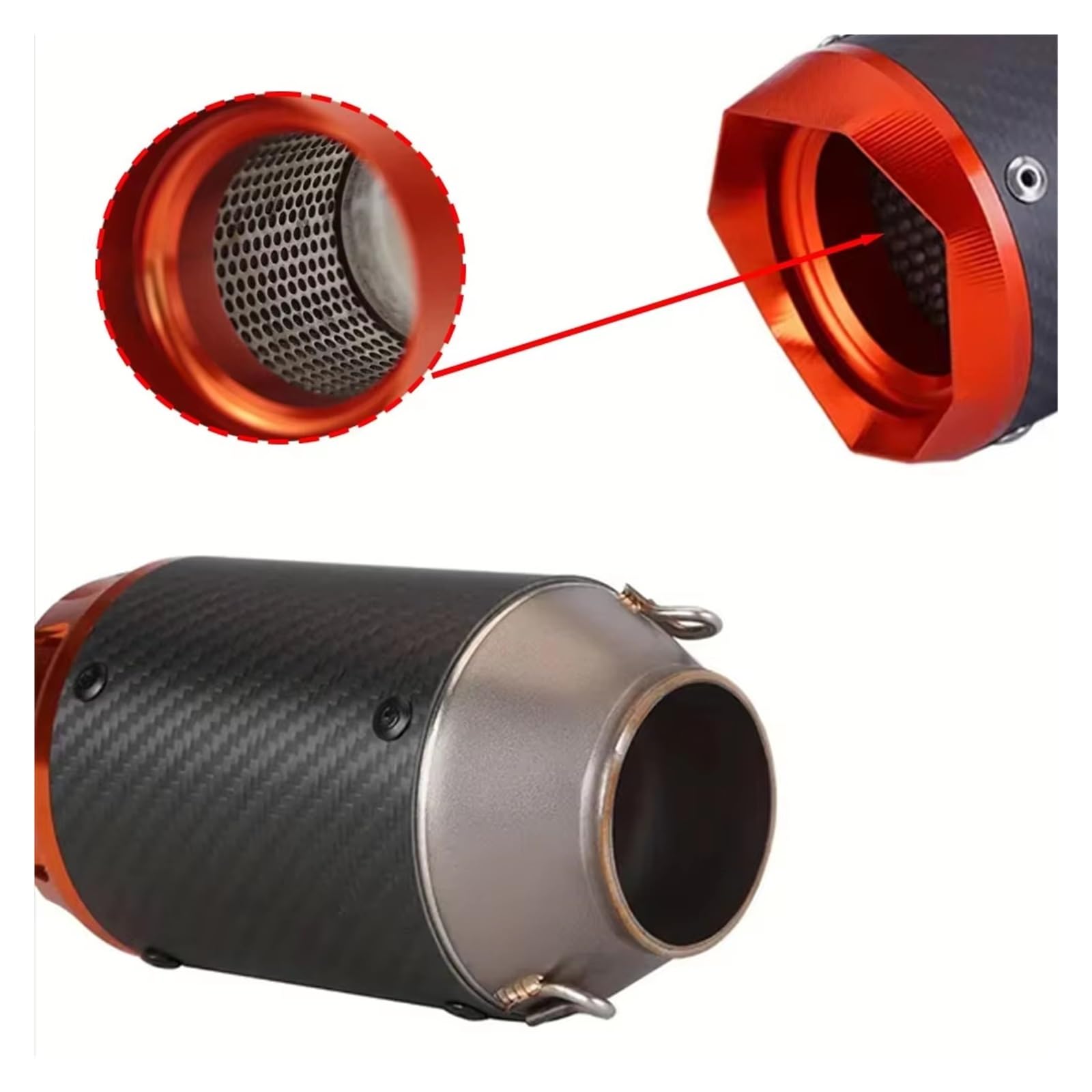 silencioso escape moto Para z900 Para R6 Para S1000RR Para S1000XR | Silenciador de escape de 51 mm, escape universal para motocicleta GP con pegatinas y fibra de carbono DB Killer(TypeA2)