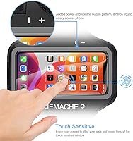 Vista 2 de Brazalete para iPhone 17 16 Pro, JEMACHE Gym Workouts Running Arm Band para iPhone 17/16/15/14/13/12 Pro (negro)