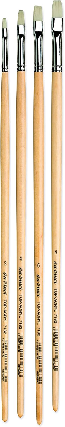 da Vinci Brushes 7182 Flat (Sizes 2,4,6,8) Artist Brush Set, Black 4