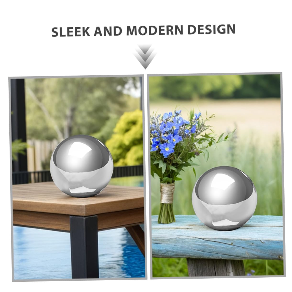 TOYANDONA Sfera in Acciaio Resistente Alla Corrosione Riflettente Lucidata Per Giardino Prato Patio Cortile Decorazione Esterna Sfera Da Osservazione