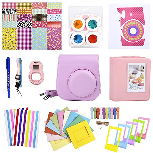 Shaveh 11 in 1 Camera Accessory Bundles Set for Fujifilm Instax Mini 8 Mini 9 (case/Sticker/Album/Hang Frames/Film Frames/Sticker Borders/Border Stickers/Lens/Filters/Strap/Pen) (Pink) Shaveh 11 in 1 Camera Accessory Bundles Set for Fujifilm Instax Mini 8 Mini 9 (case/Sticker/Album/Hang Frames/Film Frames/Sticker Borders/Border Stickers/Lens/Filters/Strap/Pen) (Pink)