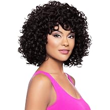 Foxy Lady Wigs Larissa Wig Color 2 - Full Bouncy Curls Medium Length Extra Curly Fusion Heat Friendly Synthetic Fiber Womens Face Framing Hairline Bundle Maxwigs Hairloss Booklet
