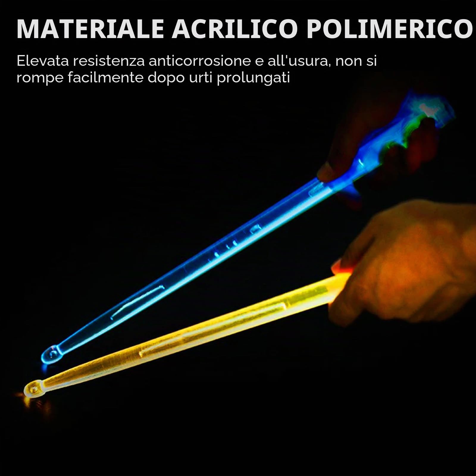 Bacchette Batteria Luminose Led Ricaricabili, 13 Colori Bacchette Per Batteria, Bacchette Per Batteria Cambiacolore Per Festa Eventi Notturni
