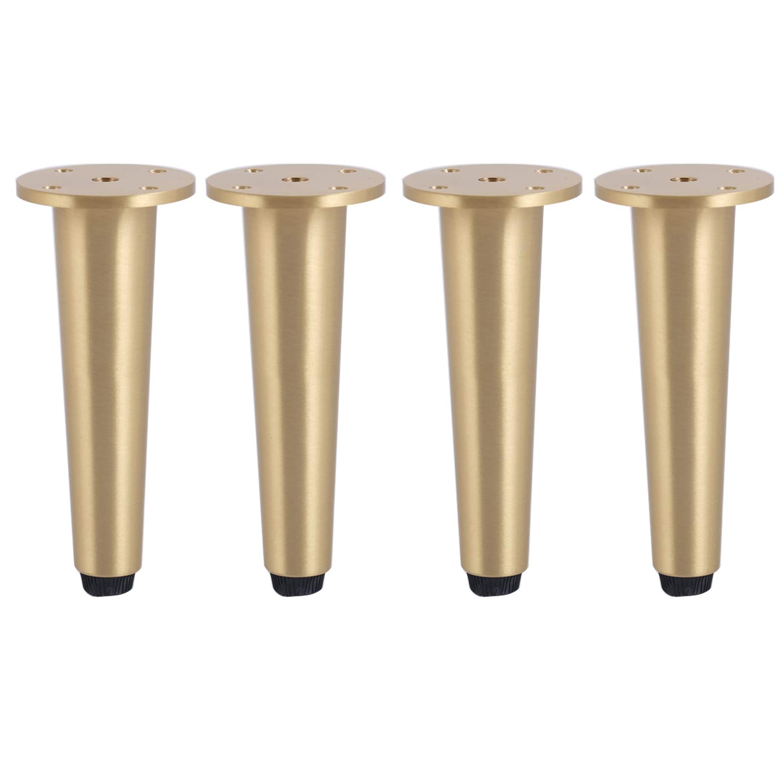 Set of 4,Nordic Adjustable Bed Legs,Heavy Duty Golden Sofa Legs,Cone Table Legs,Brushed Brass Furniture Legs,for Armchair TV Cabinet Cupboard Dresser,can Load 800kg (12cm/4.72in)