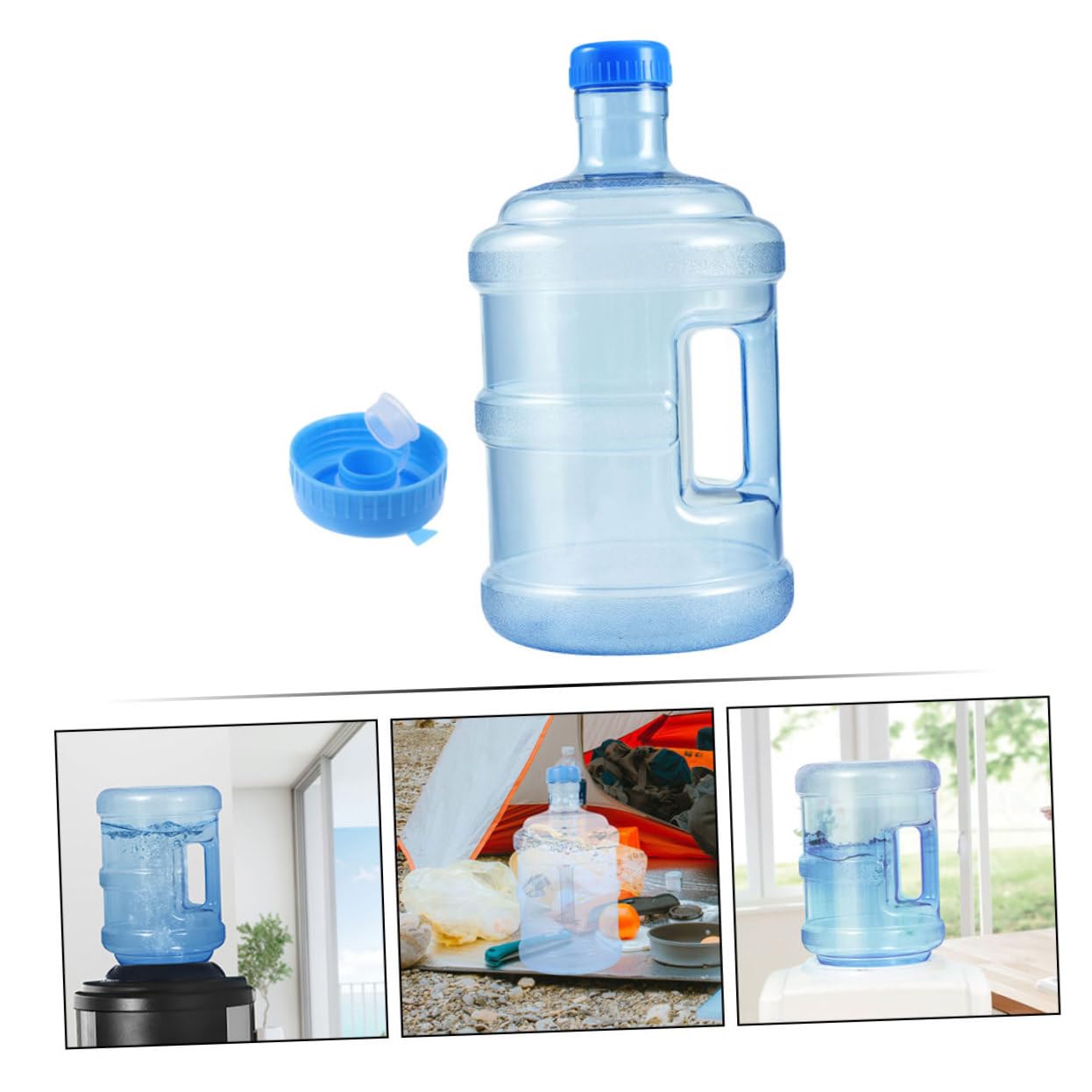 Abaodam Contenitore Chiusura Ermetica 5l per Acqua da Campeggio in PC e Manico Portatile, Bottiglia Leggera Blu per Sport e Outdoor