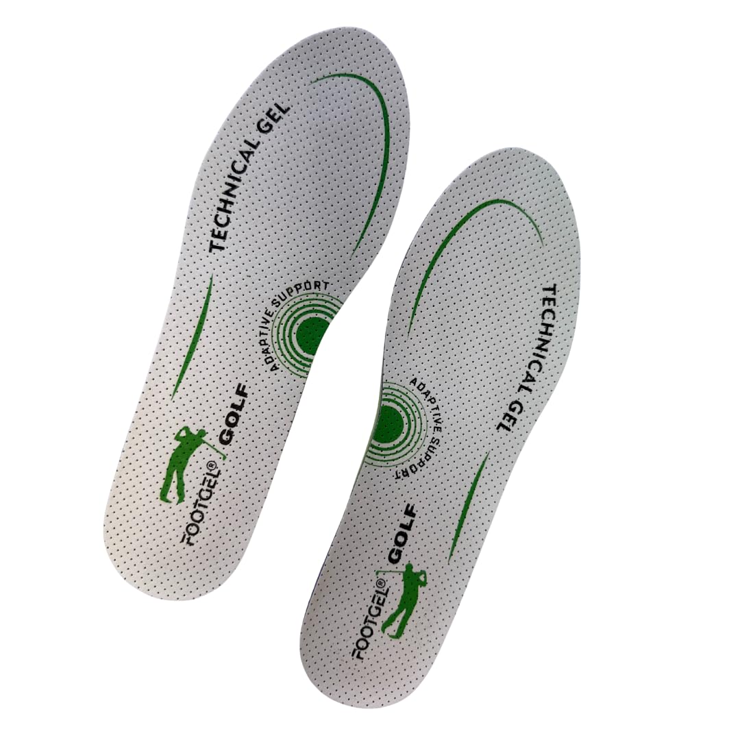 Golf | Plantillas Deportivas de Gel Técnico | Alivio del Dolor en Pies, Rodillas y Lumbar | Absorción de Impactos | Veganas y Transpirables | Talla 41-46 | Made in Spain
