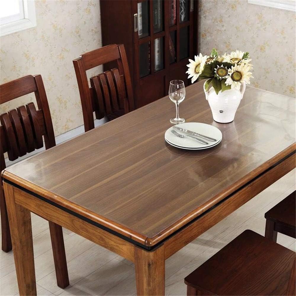 Frosted Table Protector for Dining Room Table - 108 x 42 Inch 9 Foot Kitchen Wood Grain Vinyl Transparent Table Cover Plastic Protective Table Pad