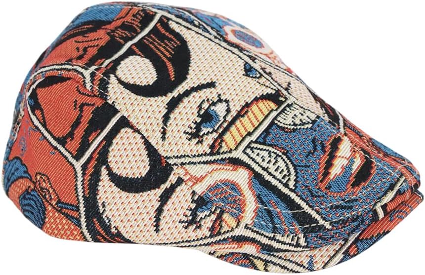 WITHMOONS Cotton Pop Art Newsboy Flat Hat Hunting Cap Cabbie Adjustable Cap YZ30268