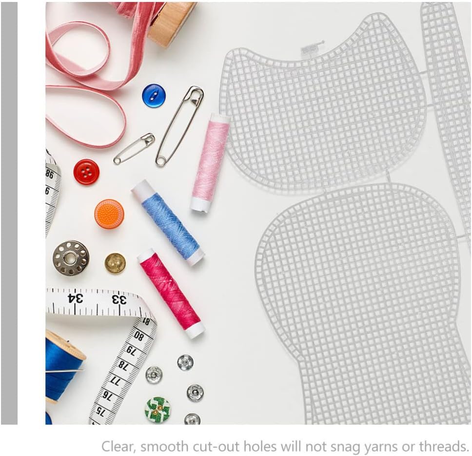 6pcs Rainbow Yarn Plastic mesh Canvas Sheets Bag Embroidery Model Clear Plastic Canvas for Embroidery, Acrylic Yarn Crafting, Knit and Crochet White Projects Rainbow