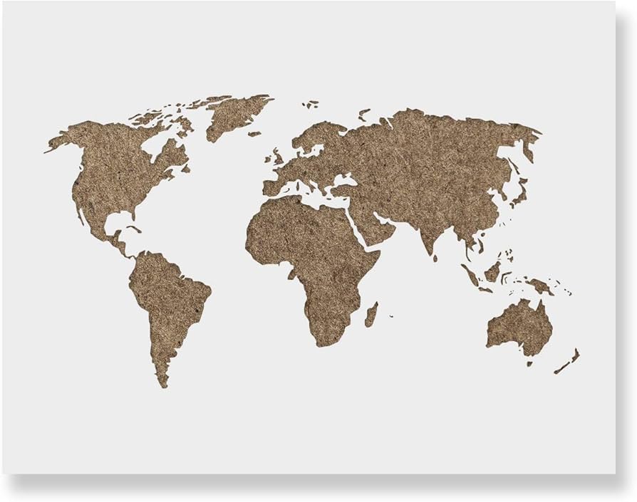 Amazon.com: World Map Stencil - World Map Gift, World Map Outline, Mylar Stencil, World Map, Map Decal : Arts, Crafts & Sewing