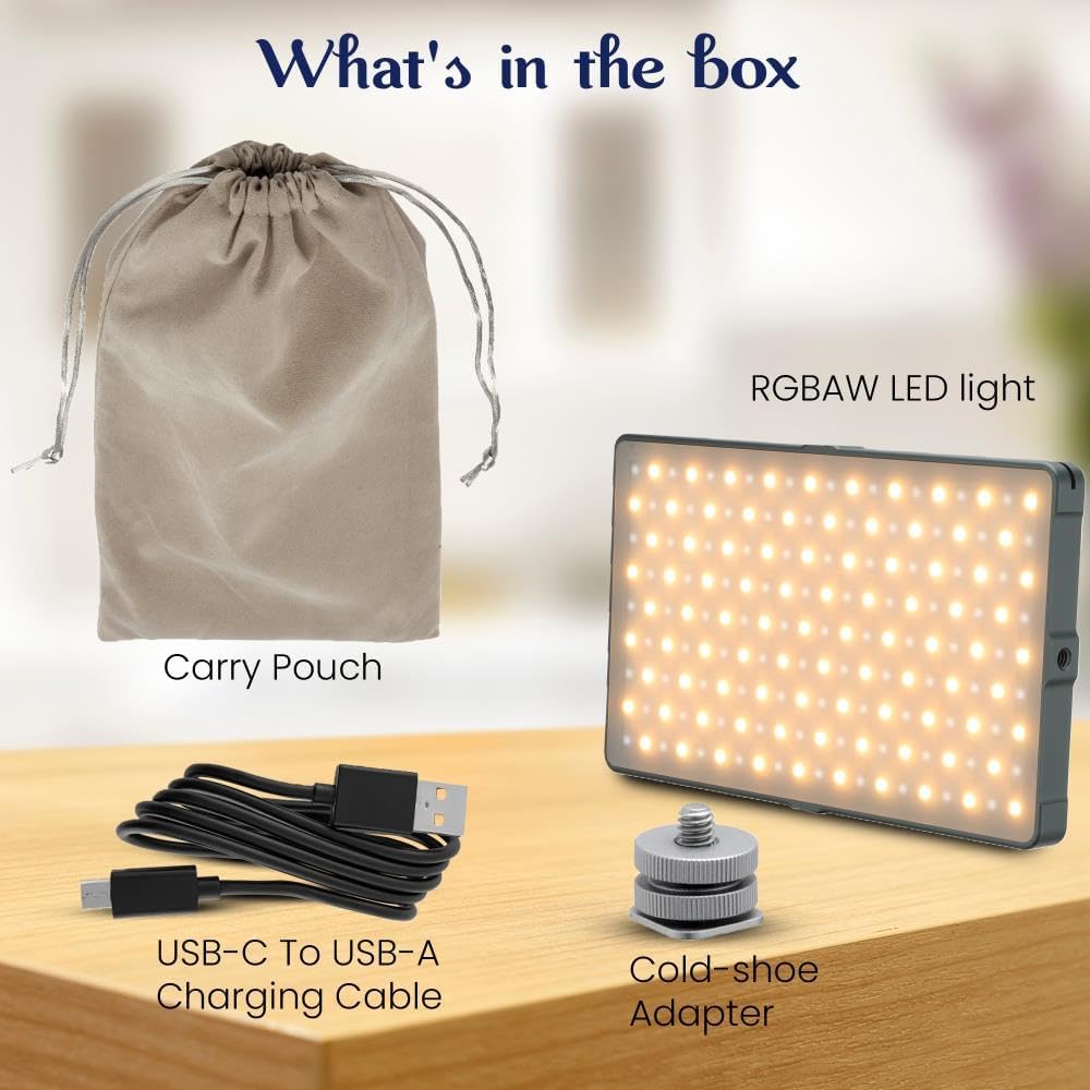 Pocket RGB Video Light Panel | 3.7V, 10000mAh Li-ion Rechargeable Battery | High CRI and TLCI | RGB LED Lights Controls | 2500 to 9900K CCT Range, Designed for Content Creators and Vloggers by GENARAY