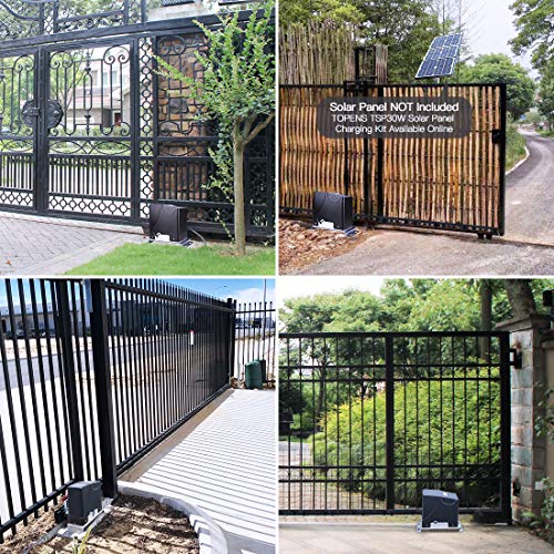 Topens Dk1000 Automatic Sliding Gate Opener Kit Rack Driven Sliding Gate Motor For Heavy Duty Slide Gates Up To 1800 Lbs And 40 Ft, Driveway Security Gate Operator Battery Powered Solar Compatible #TOP3