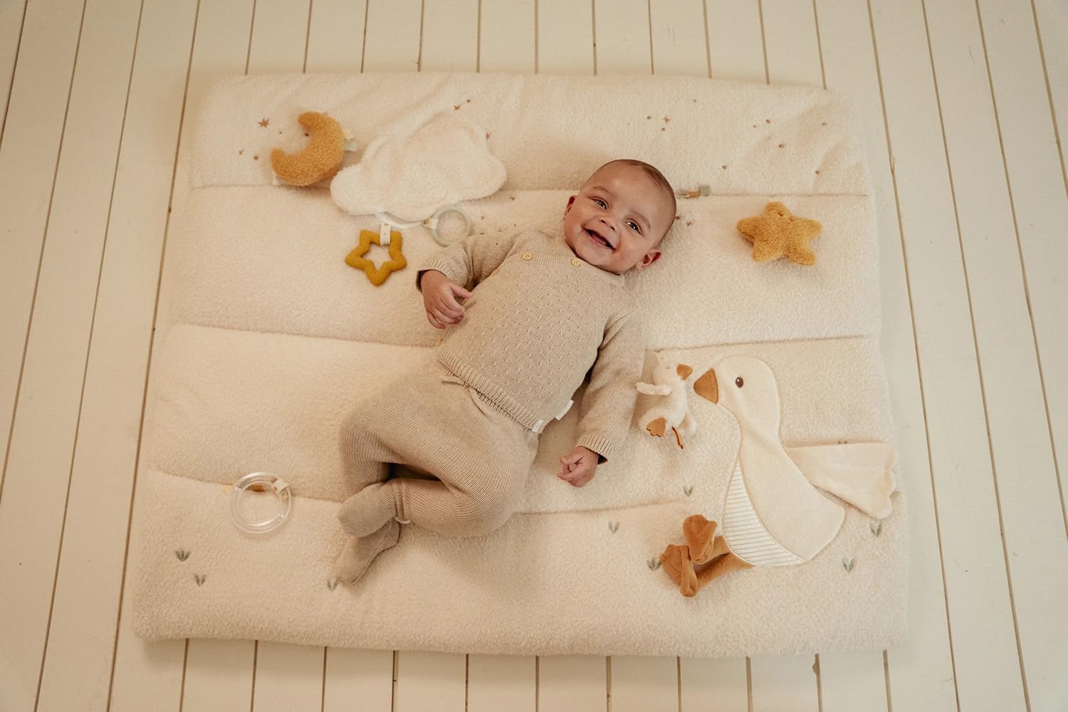 Little Dutch Krabbeldecke Spieldecke Activity Matte Baby (80x100 cm) weiß - Newborn Naturals