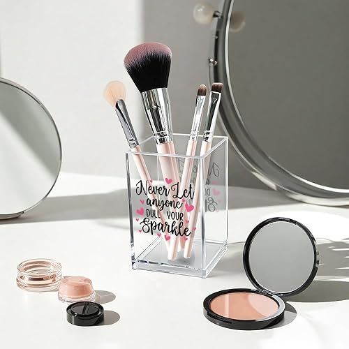 Miniatura 3 de Vgrti Never Let Anyone Dull Your Sparkle - Organizador de brochas de maquillaje acrílico, almacenamiento de pinceles acrílicos para niñas, regalos