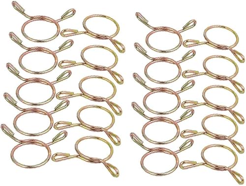 X-DREE 20 Pcs 15mm Fuel Line Hose Tubing Spring Clip Clamp for Motorcycle Scooter ATV(20 piezas 15 mm línea de combustible manguera manguera pinza