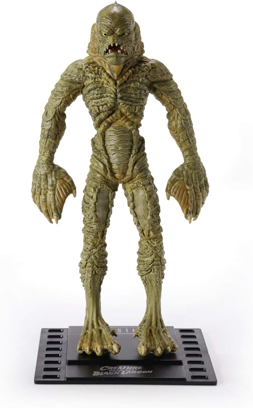 BendyFigs Creature From The Black Lagoon by The Noble Collection - Officially Licensed 19cm Gill-Man Bendable Toy Posable Collectable Doll Figures With Stand - For Kids & Adults
