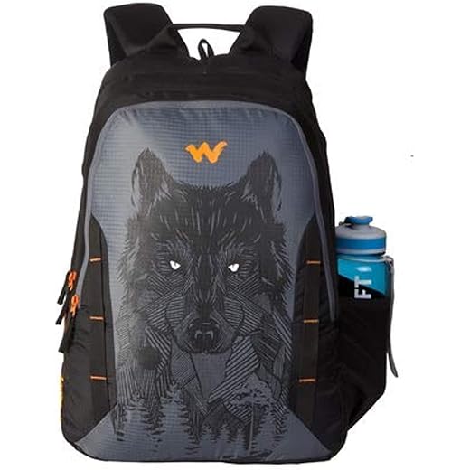 Nylon Casual Backpack - Wolf Black (Large)
