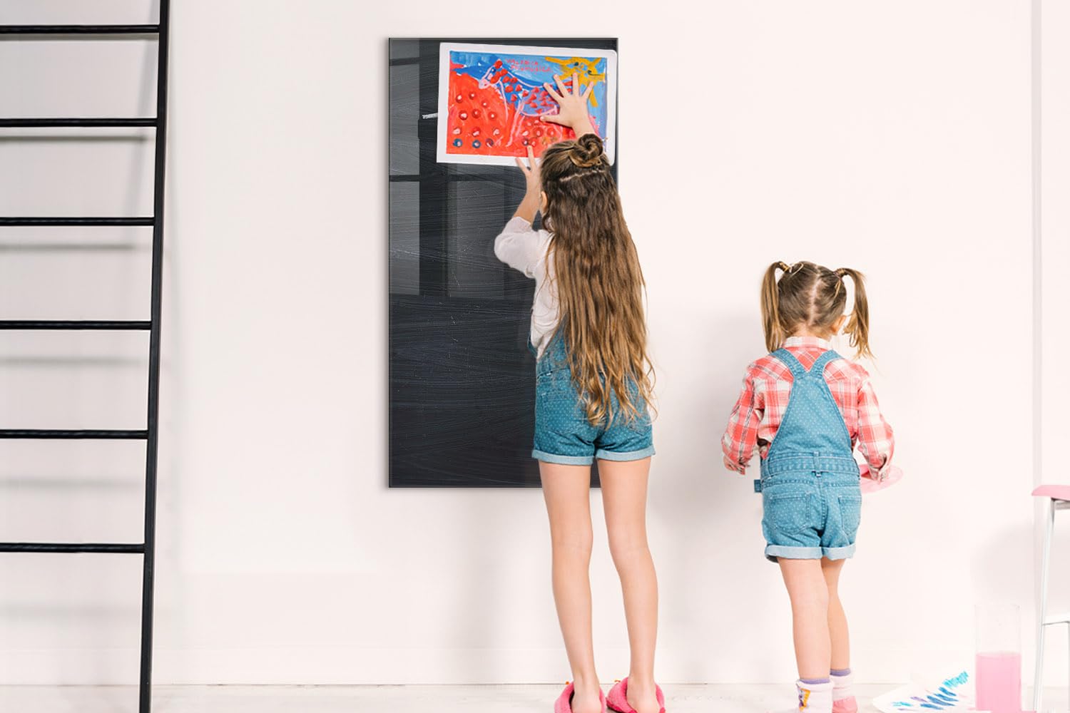 Pizarra de cristal magnética vertical sofisticada | Incluye imanes fuertes, rotulador y borrador | Ideal para decoración y organización - 60x120 - Tablero de menú