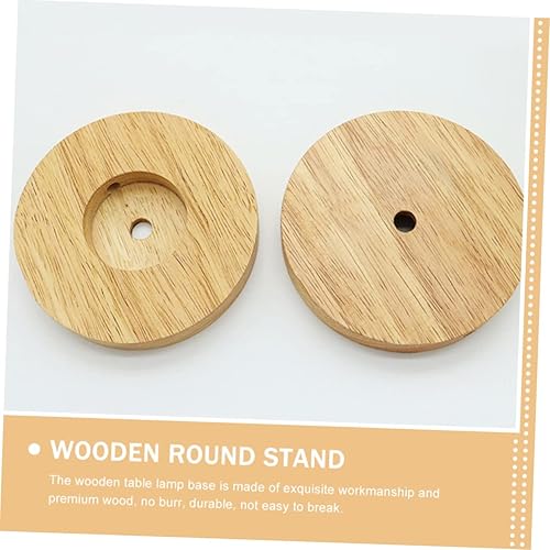 Miniatura 10 de Homoyoyo Lámpara de exhibición de madera Base de piezas de luz Soporte de lámpara de mesa de madera Base de 2 piezas Base de iluminación 3D Lámpara