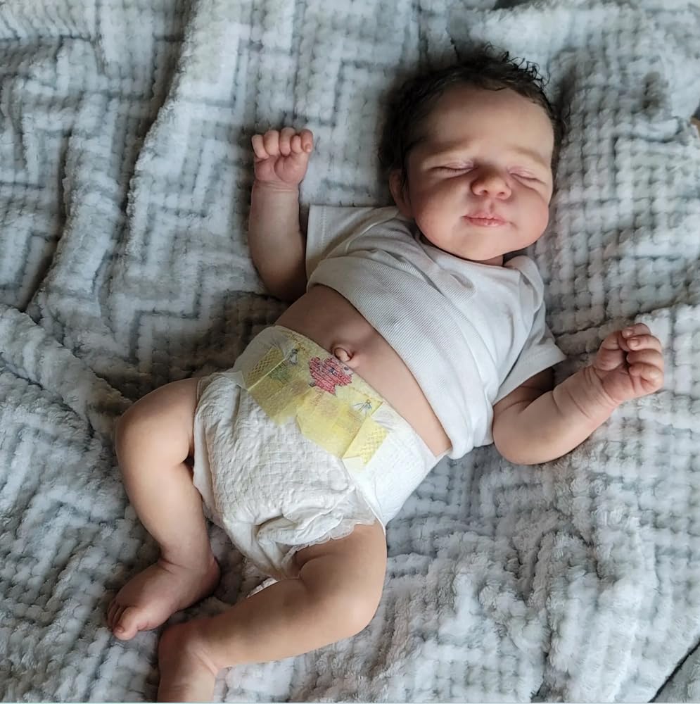 RXDOLL 45 cm realistyczne lalki dziecięce Reborn silikonowe całe ciało winyl śpiący chłopiec anatomicznie prawidłowe lalki niemowlęce prawdziwe życie noworodki ręcznie robione prezenty urodzinowe dla