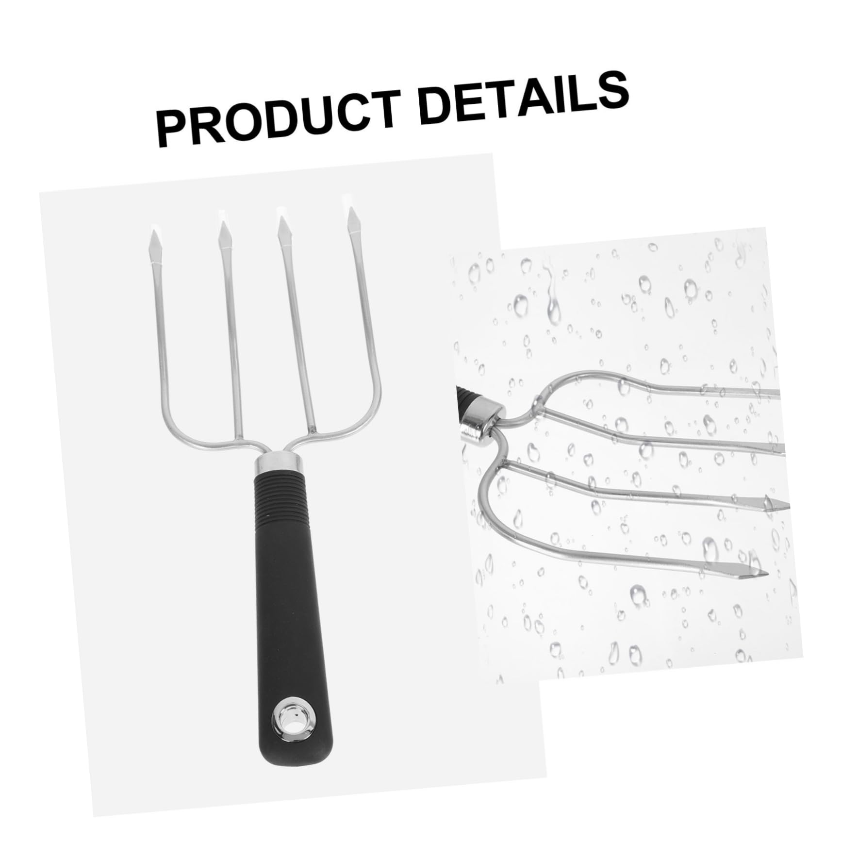 INOOMP 3pezzi Inossidabile Barbecue Fork Antiscivolo Utensile Per Grigliate Per Arrosti Costine Pollame e