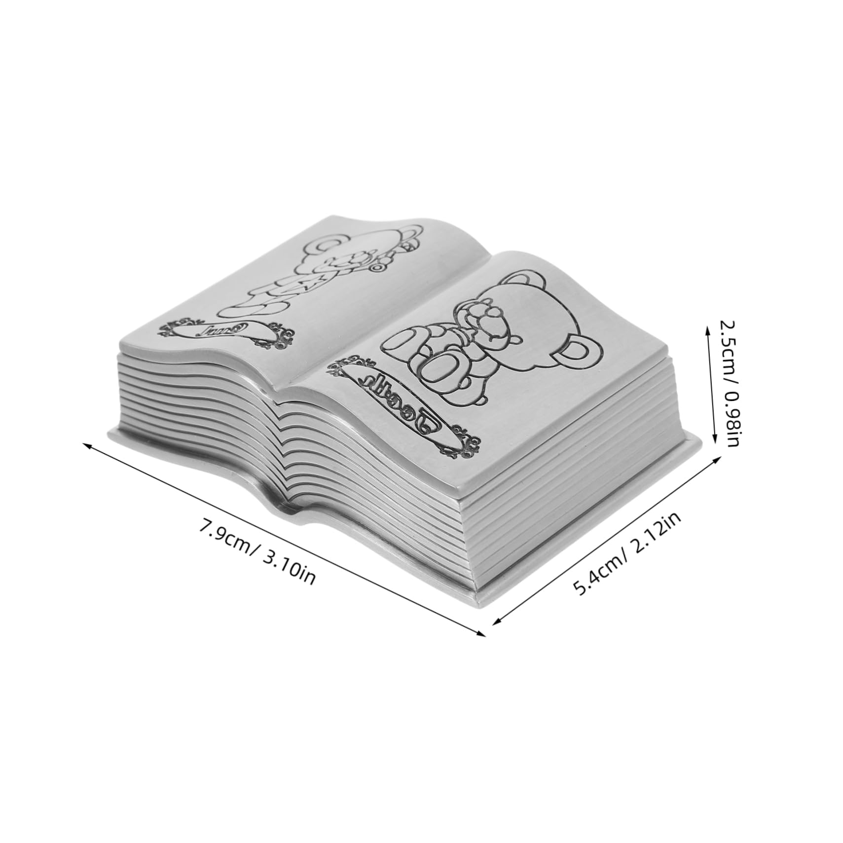 Alipis First Tooth and Metal Baby Tooth Storage Case for Boys and Girls Book Shape Keepsake Box